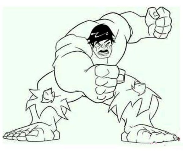 Primary school students' simple drawing pictures of Hulk