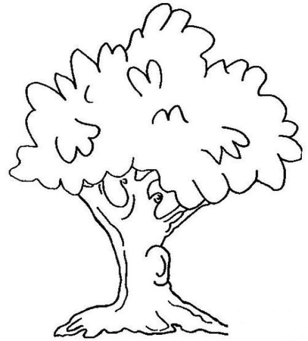 Childrens simple drawings of lush trees