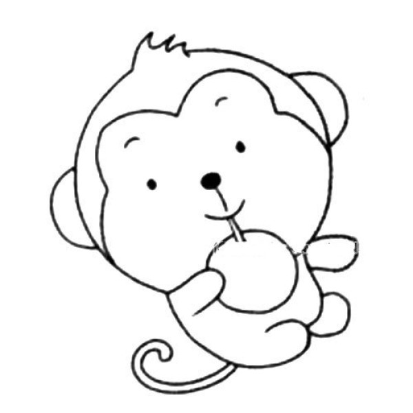 Q version animal simple drawing monkey