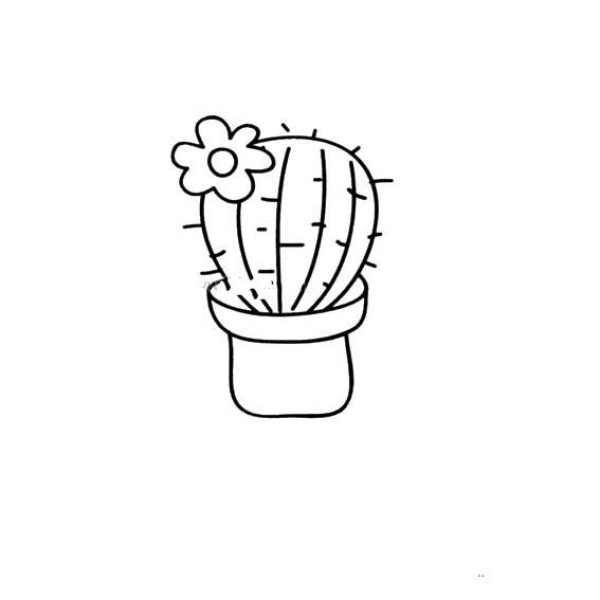 Simple drawing of cactus potted plant