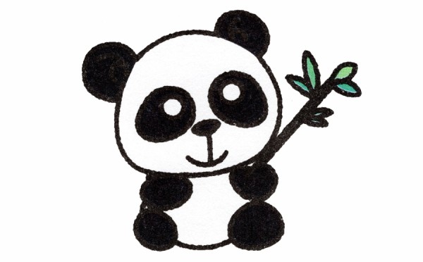 National treasure giant panda simple drawing tutorial sharing