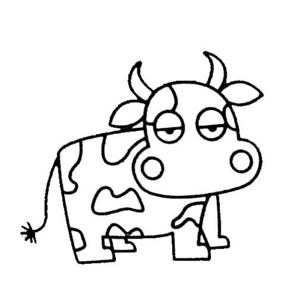 Cow simple drawing examples and steps