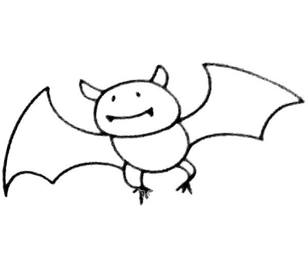 How to draw a cartoon bat in four steps