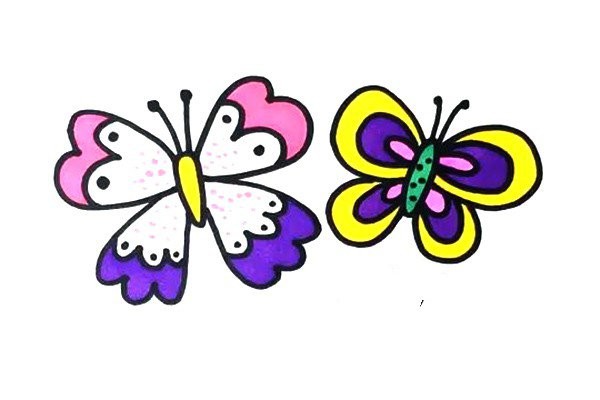 How to draw butterflies with different shapes