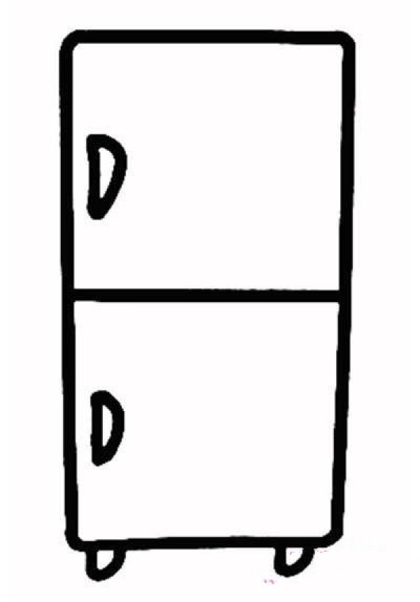 Kindergarten simple double door refrigerator simple drawing picture