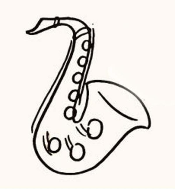 Childrens saxophone sketch picture