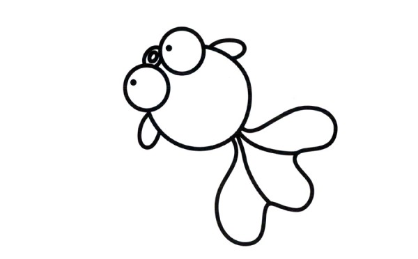 Cartoon little goldfish simple drawing coloring method