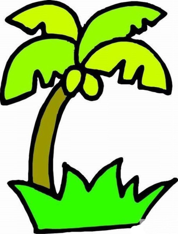 2016 Childrens Simple Drawing Coconut Tree Drawing Method