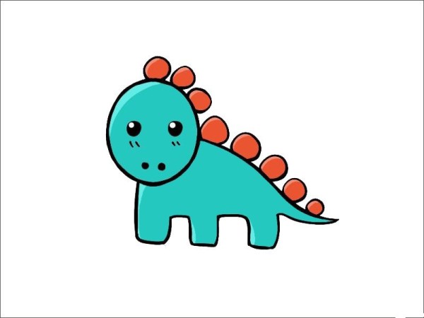 Simple strokes of little dinosaur