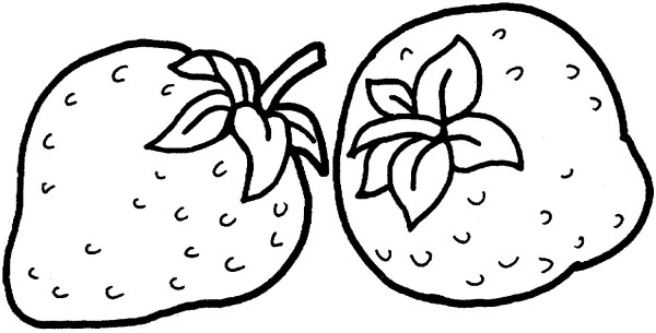 Simple drawing of two strawberries