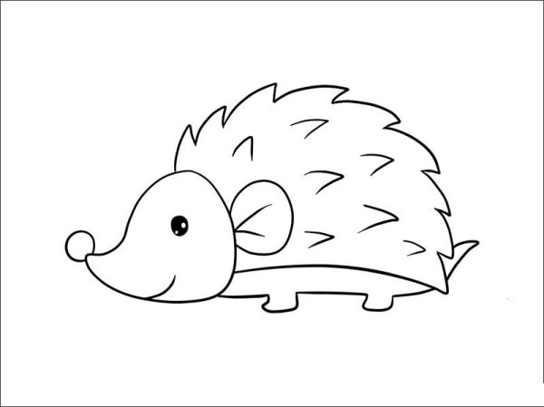 Cute hedgehog simple strokes