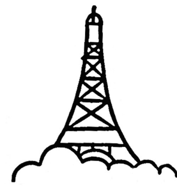 Architectural simple drawing Eiffel Tower