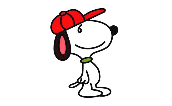 Cartoon puppy Snoopy simple drawing picture