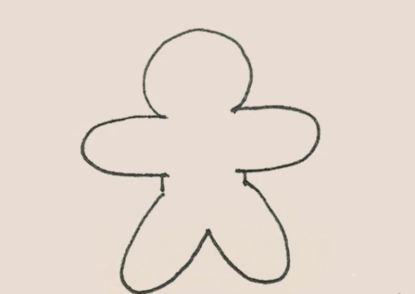 Simple drawing of gingerbread man