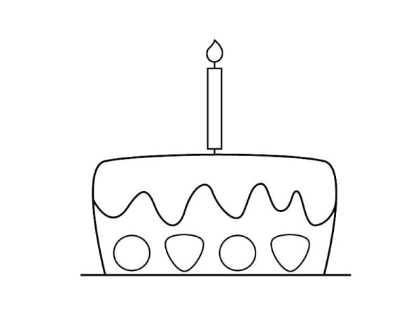 Simple drawing of birthday cake