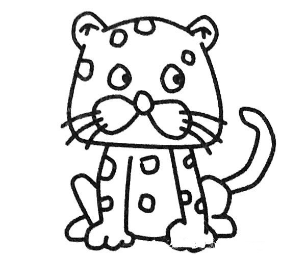 Q version of little leopard simple strokes picture