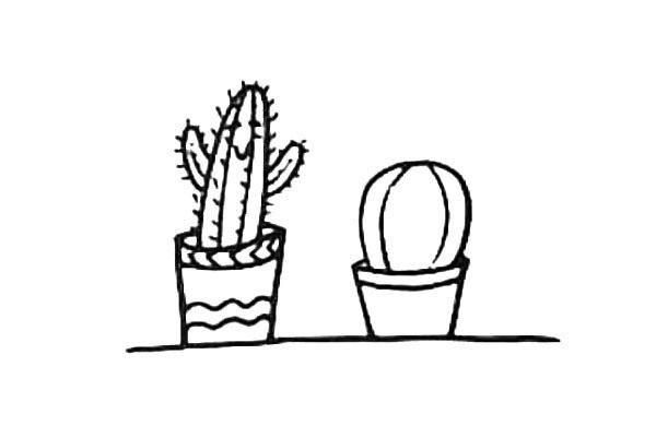 Cute cartoon cactus potted plant