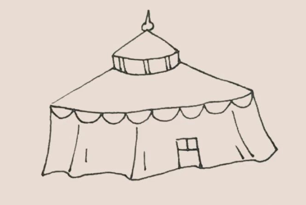 Simple drawing of yurt