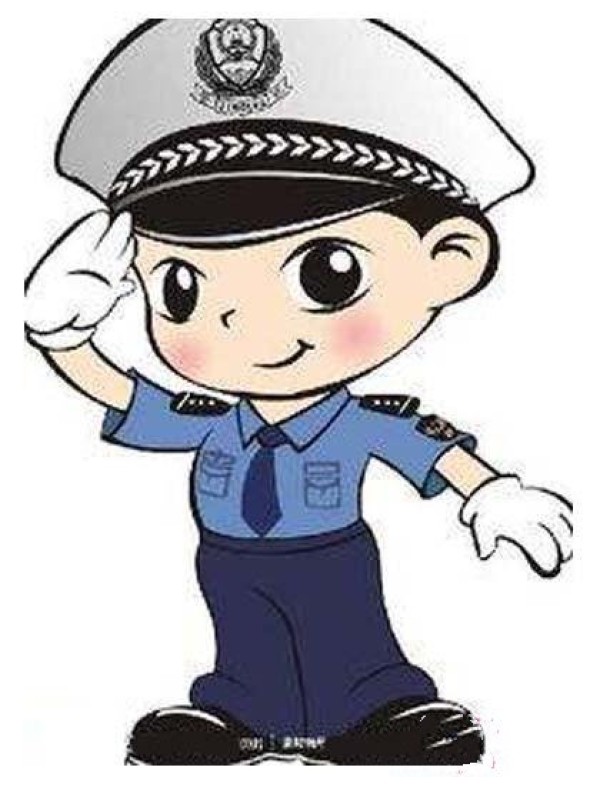 Childrens color cartoon police simple drawing picture