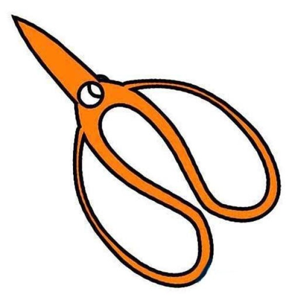 Simple drawing of colorful scissors