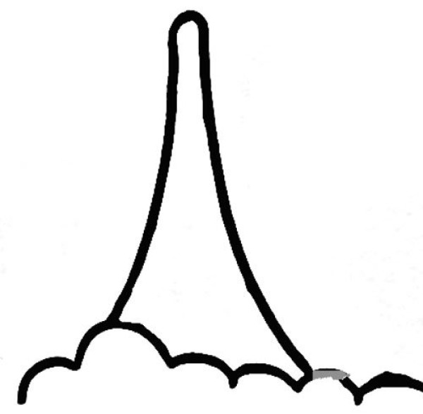 Architectural simple drawing Eiffel Tower