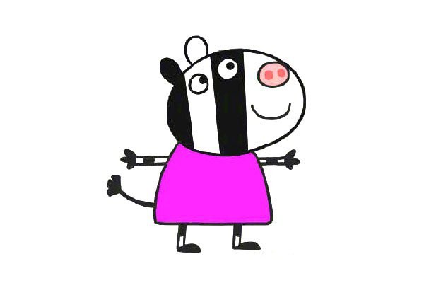 Draw Zoe the zebra in Peppa Pig