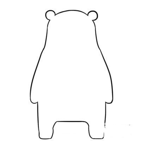 How to draw a simple black bear