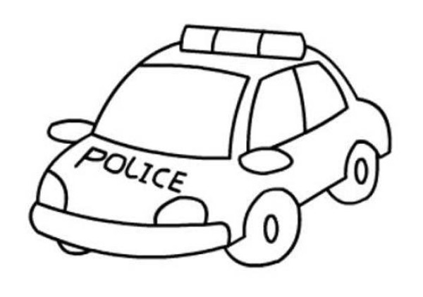 Simple drawing pictures of Chinese police cars