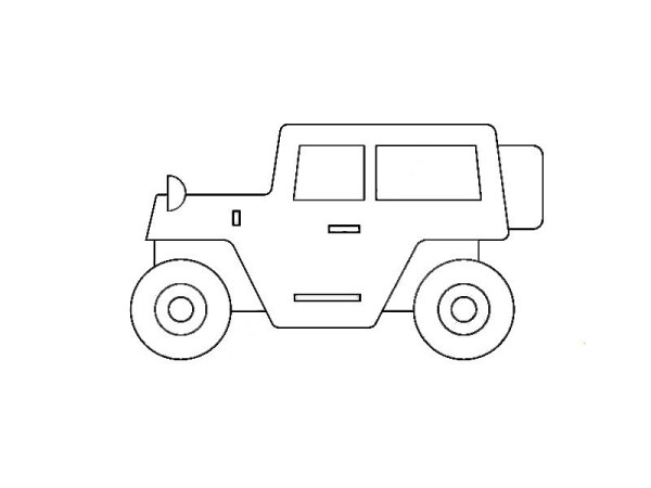 Simple strokes of off-road vehicle