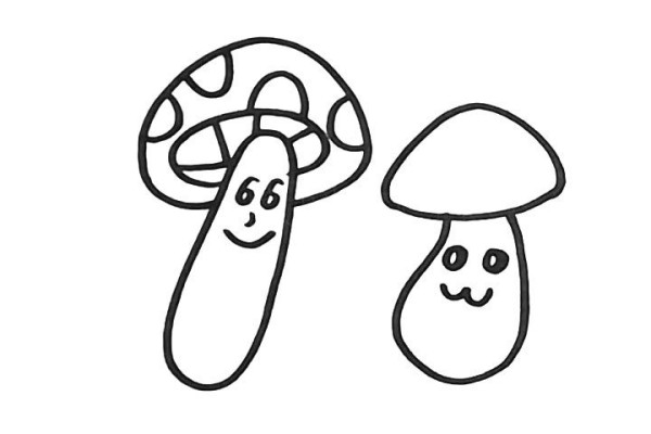 How to draw simple strokes of mushrooms