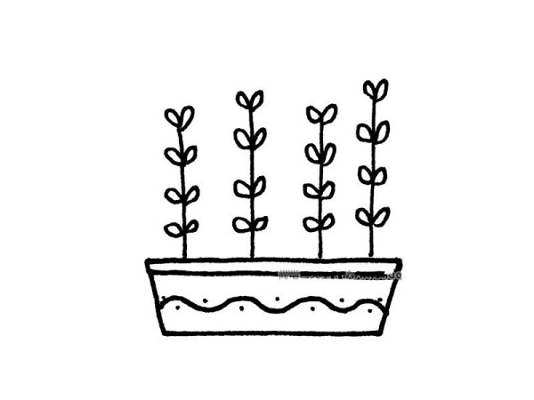 9 simple drawings of potted plants