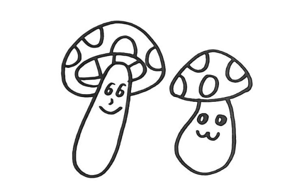 How to draw simple strokes of mushrooms