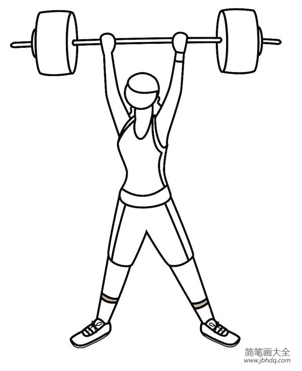 Sports simple drawing Weightlifting