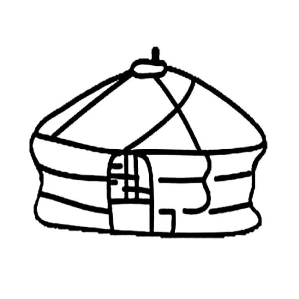 Complete collection of simple drawings of buildings and simple drawings of yurts