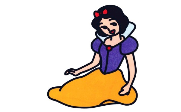 Cartoon Snow White simple drawing coloring works