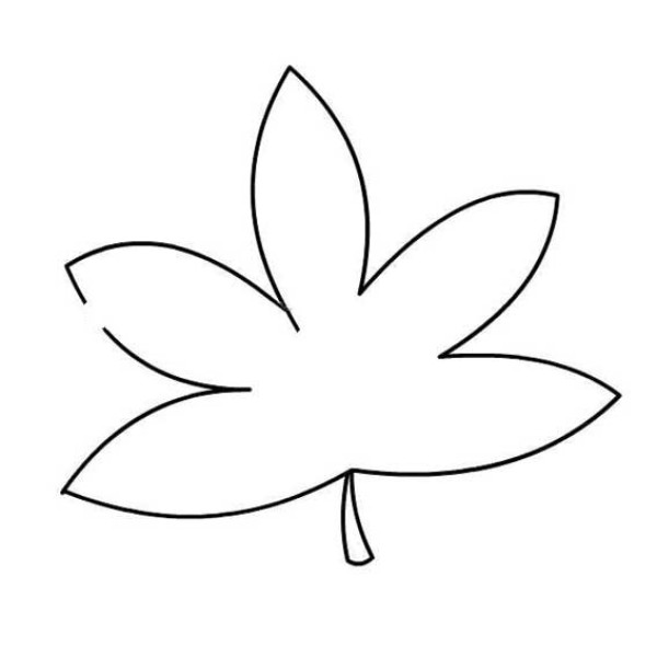 Childrens simple drawing of leaves