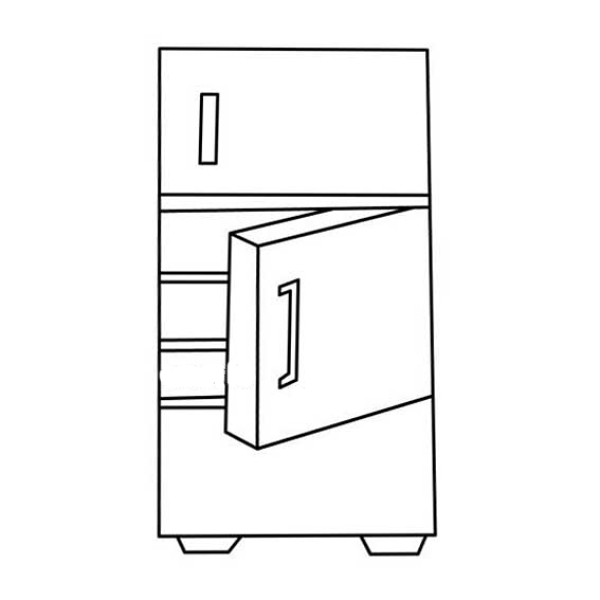 Simple drawing method of open refrigerator