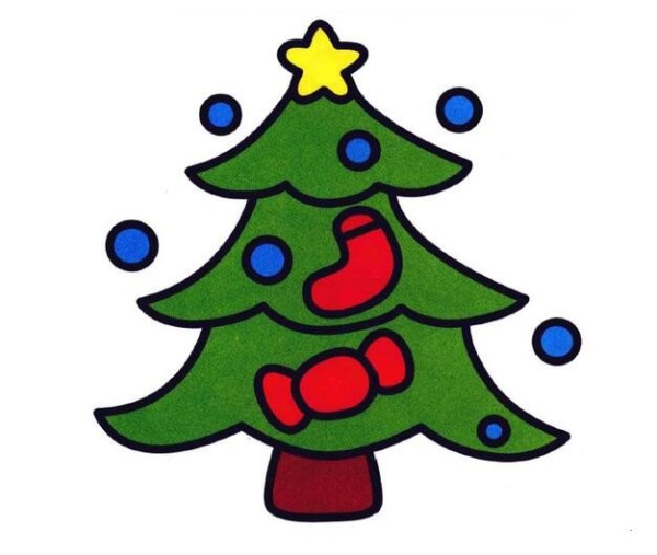 Simple drawing of beautiful Christmas tree