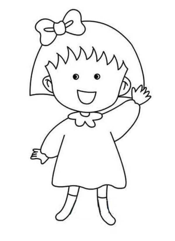 Childrens simple drawing pictures of Chibi Maruko-chan