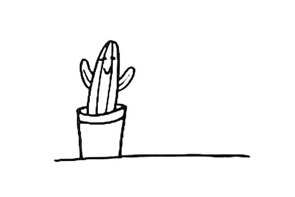 Cute cartoon cactus potted plant