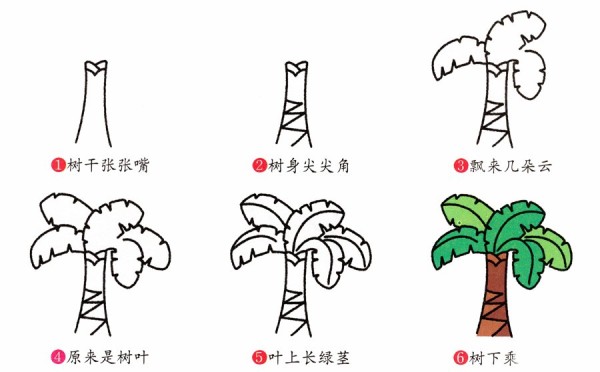 How to draw banana tree with simple strokes