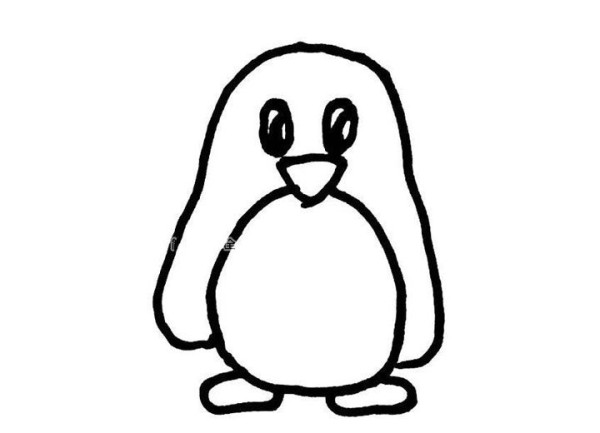 Simple drawing method of penguin