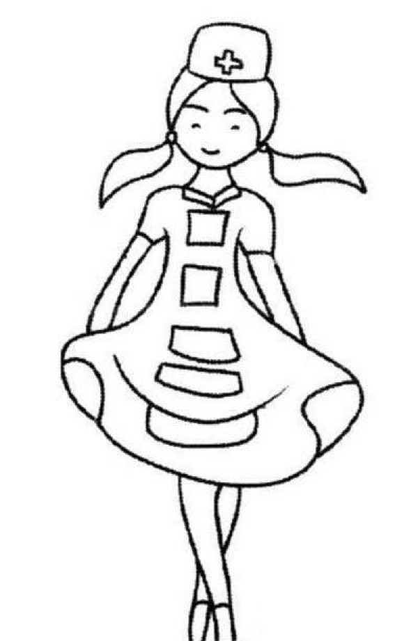 Cute nurse simple drawing picture for toddlers