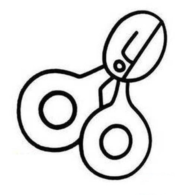 Childrens nail scissors simple drawing picture