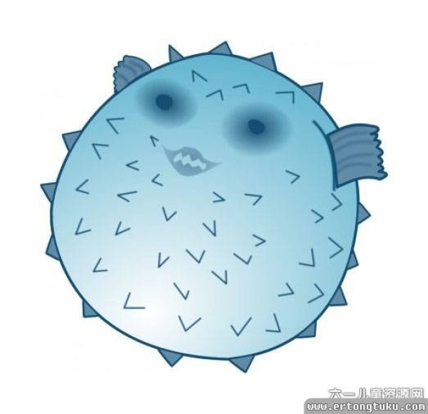 Cute puffer fish simple strokes drawing tutorial