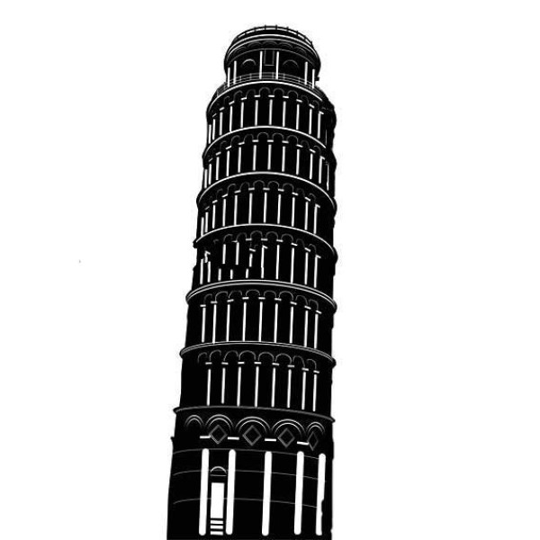 Leaning Tower of Pisa simple strokes