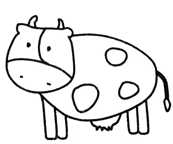 Six simple and cute cow drawing pictures