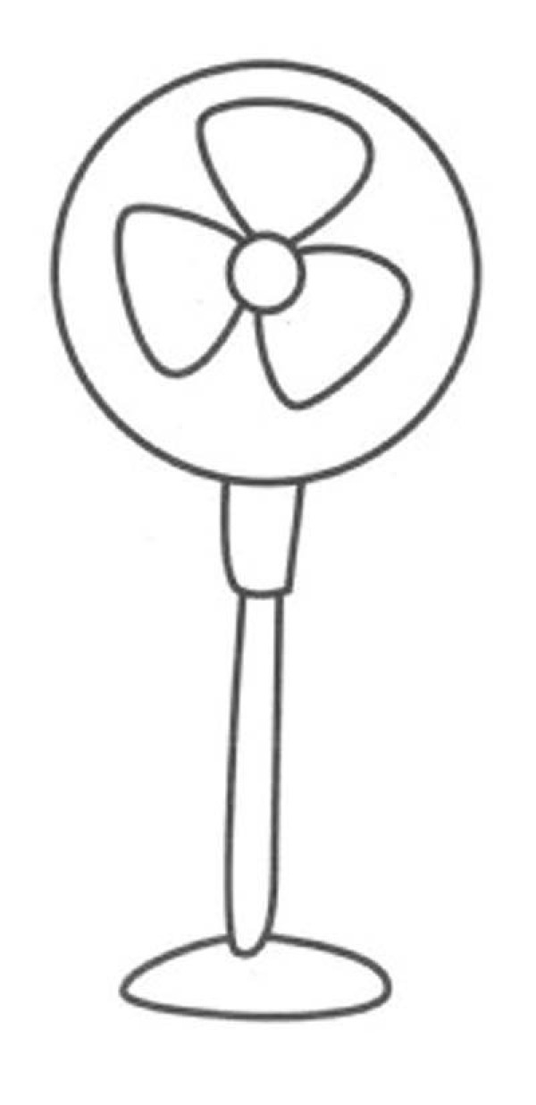 Childrens simple drawing of vertical fan