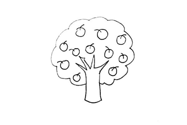 How to draw an apple tree