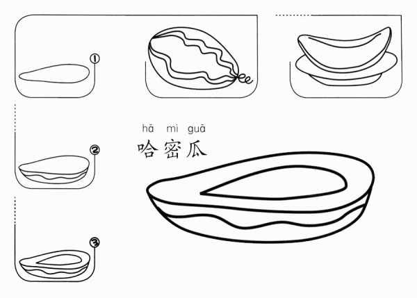 How to draw a cantaloupe